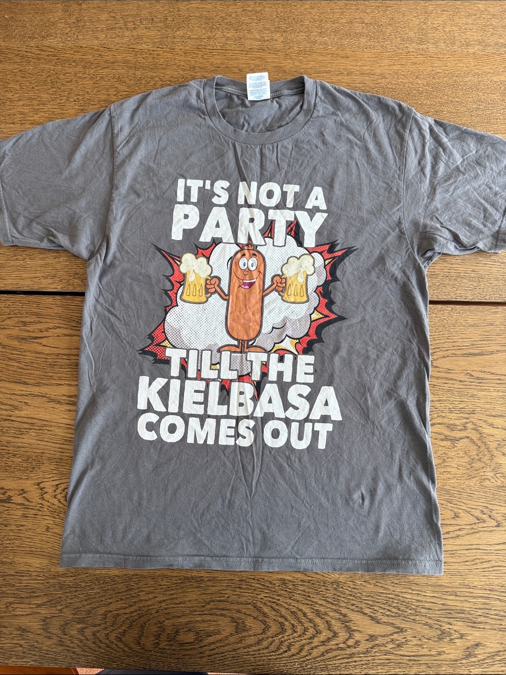 Like new - M - 100% cotton- Gray "It's Not a Party till…” Graphic Tee